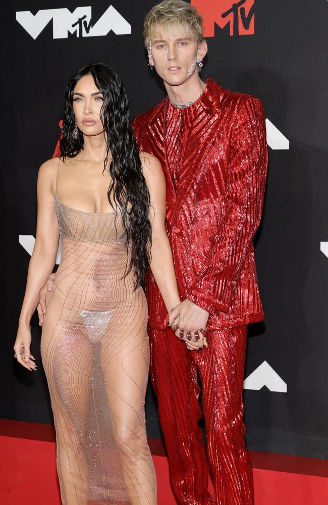 Megan’s naked dress was the talk of the VMAs this week. Picture: Jamie McCarthy/Getty Images for MTV