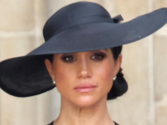 Meghan, Duchess of Sussex and Camilla, Queen Consort are seen during The State Funeral Of Queen Elizabeth II at Westminster Abbey on September 19, 2022 in London, England. Elizabeth Alexandra Mary Windsor was born in Bruton Street, Mayfair, London on 21 April 1926. She married Prince Philip in 1947 and ascended the throne of the United Kingdom and Commonwealth on 6 February 1952 after the death of her Father, King George VI. Queen Elizabeth II died at Balmoral Castle in Scotland on September 8, 2022, and is succeeded by her eldest son, King Charles III. (Photo by Chris Jackson/Getty Images) *** BESTPIX ***