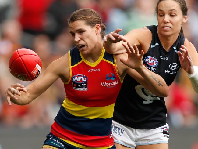 Crows co-captain Chelsea Randall in action in the 2019 Grand Final match between Adelaide and Carlton at Adelaide Oval. Picture: Michael Willson/AFL Photos