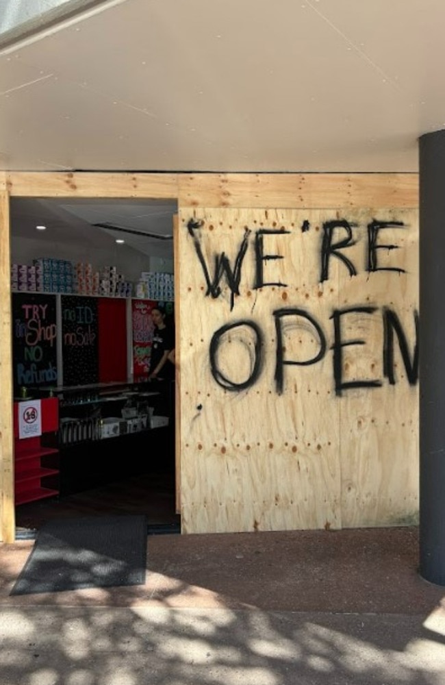 Sunny Coast Tobacconist on Duporth Ave has boarded up their shop frontage to replace glass windows which had been shattered in a break-in.