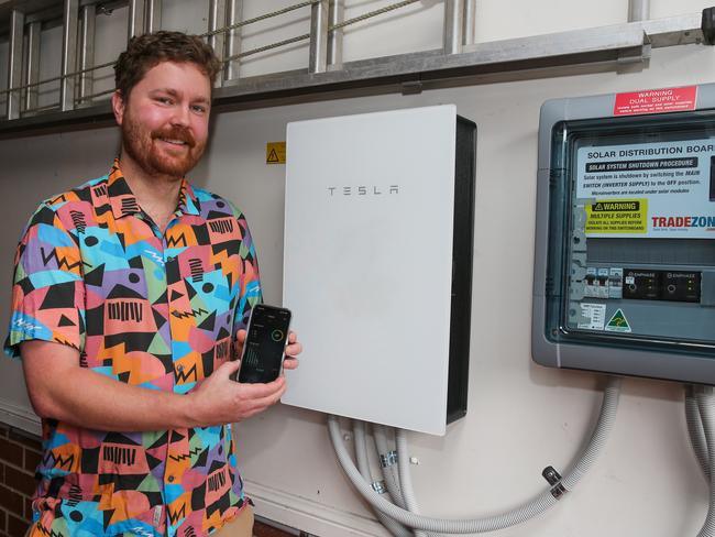 The Powerwall is a rechargeable battery home energy storage solution manufactured by Tesla Energy. Picture: Gaye Gerard