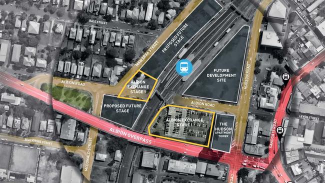 The area of the unapproved development application lodged by Geon Property for the Albion Exchange development at Albion.