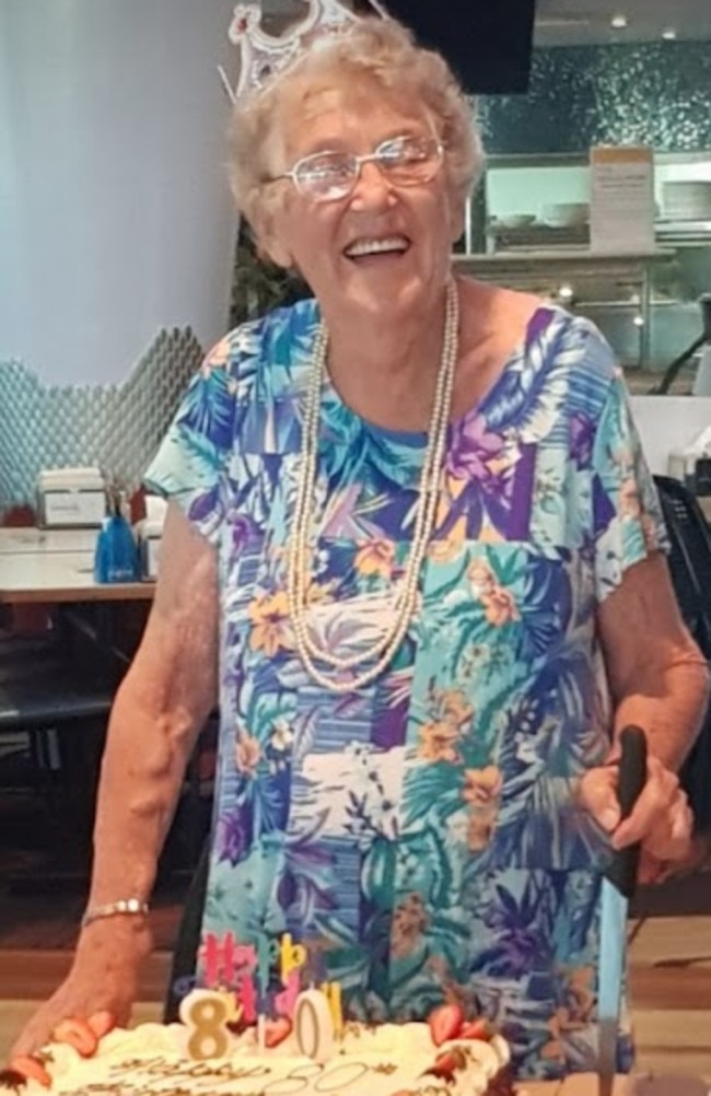 Long time Sunshine Coast resident Dorothy Quantrell celebrating her 80th birthday. Picture: Supplied.