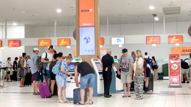 Gold Coast Airport was on one end of Australia’s busiest air route in January as sun-starved Victorians flocked north. Picture: Scott Powick