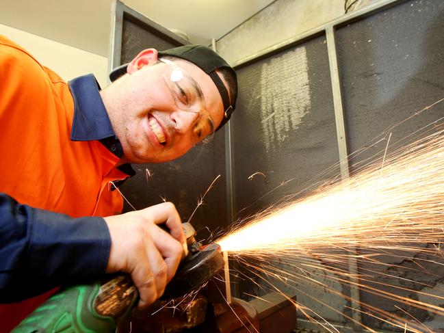 Boilermaker Dean Canning loves his trade. Picture: AAP/Steve Pohlner