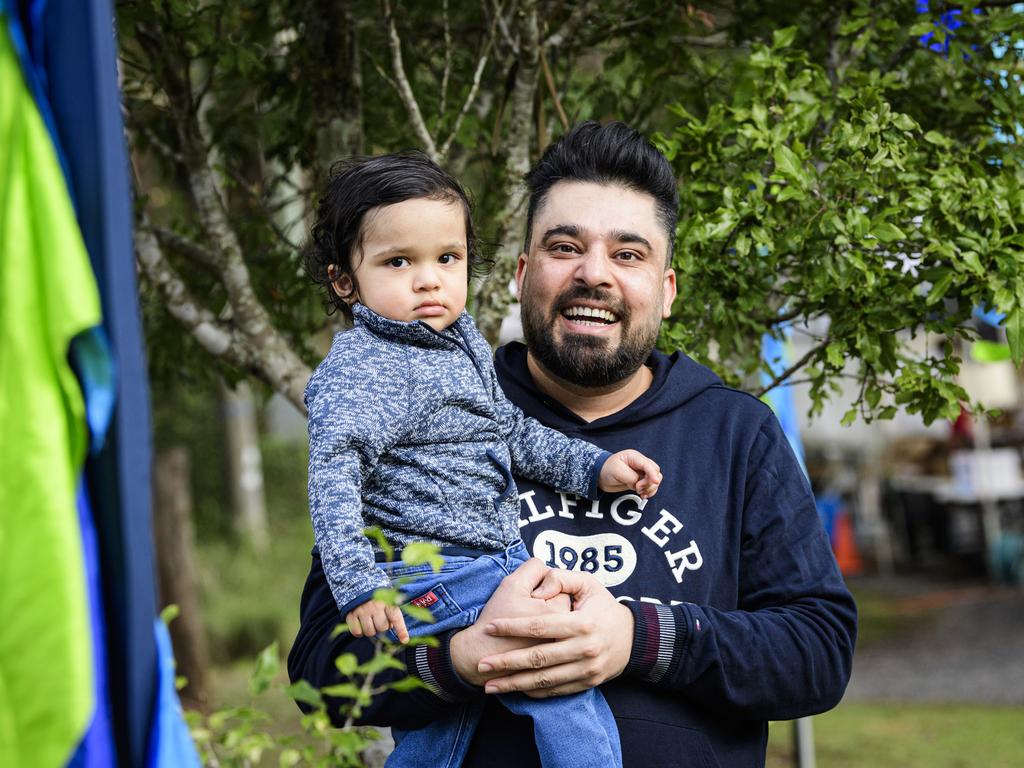 Aayush Sood with son Aarnav Sood at the Hampton Festival, Saturday, May 17, 2025. Picture: Kevin Farmer