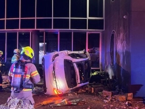 Merc driver flees after wild eastern suburbs smash and car flip