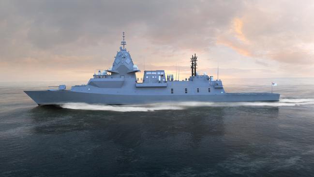 $75 billion will be spent on new maritime vessels and undersea surveillance – Hunter class frigates are being built by ASC Shipbuilding at the Osborne Naval Shipyard in Adelaide. Picture: BAE