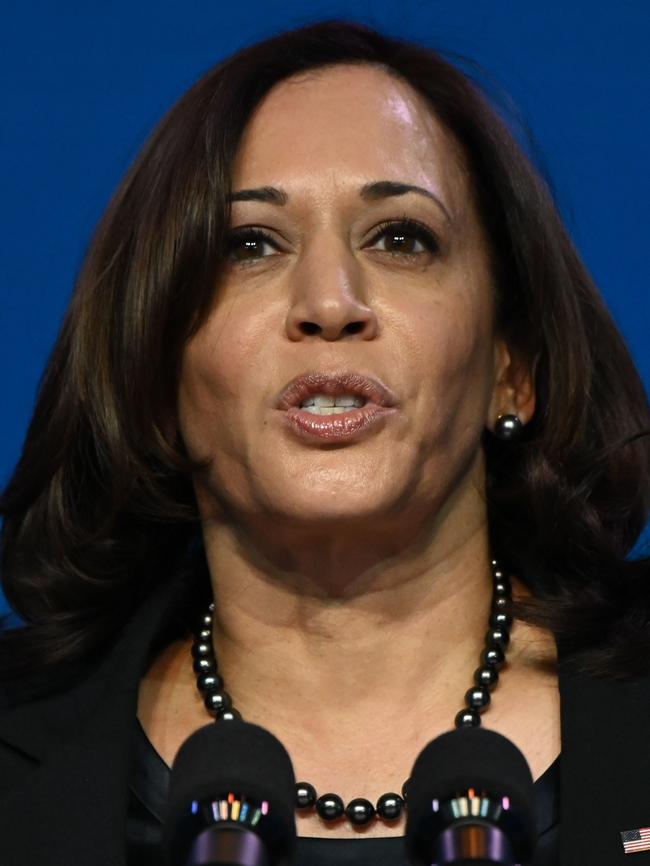 Vice President Kamala Harris is from a new generation … but her polling is worse than Joe Biden’s. Picture: AFP