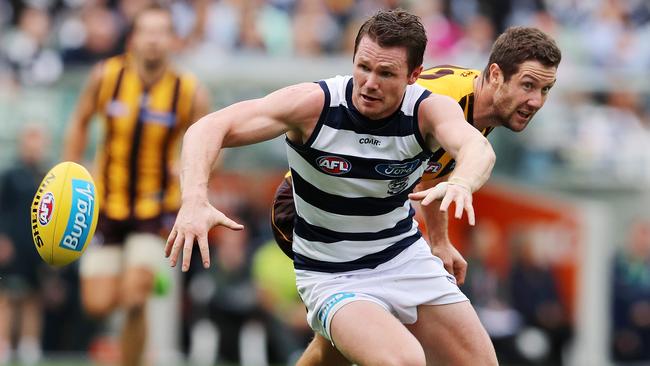 Patrick Dangerfield loves playing against the Hawks. Picture: Michael Klein