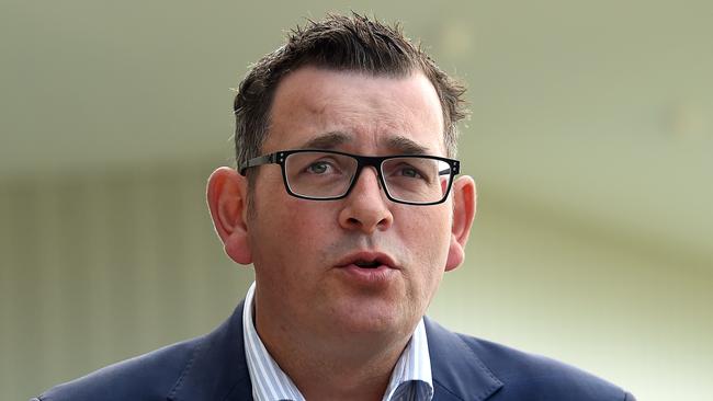 Premier Daniel Andrews at press conference at St Kilda Football Club announcing 2.1 million to set up Bone Marrow research. Picture: Nicole Garmston