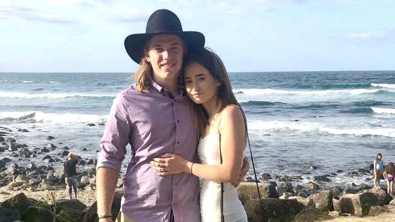 Lleyton Bartlett's girlfriend Paige Law paid tribute to her boyfriend on social media after his tragic death on Thursday. Picture: Paige Law