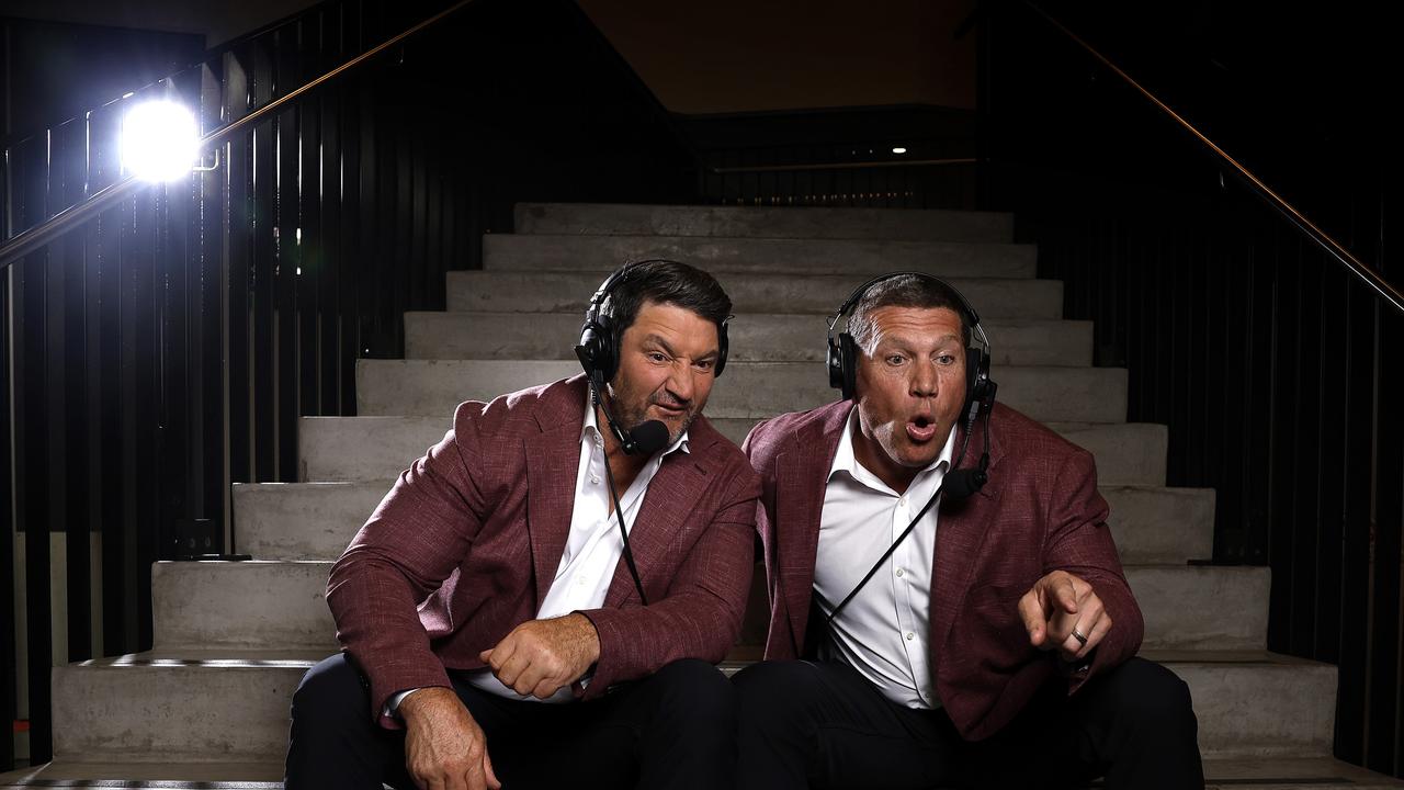 Fox League funny-men Nathan Hindmarsh and Bryan Fletcher will be calling NRL Magic Round games from the sidelines. Photo by Phil Hillyard.