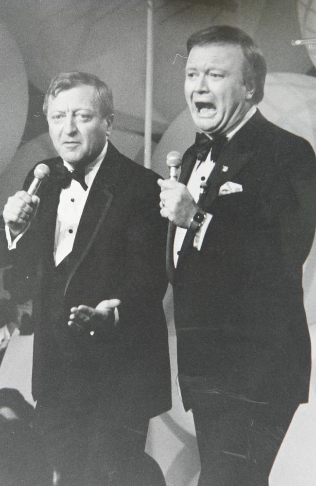 Big earners ... their incredibly popular partnership saw Bert Newton and Graham Kennedy rake in the money for Channel Nine.