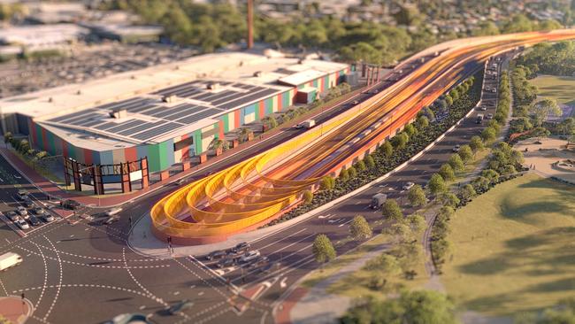 River Torrens to Darlington project – artist impressions of the northern tunnel portal at Torrensville. Picture: supplied.