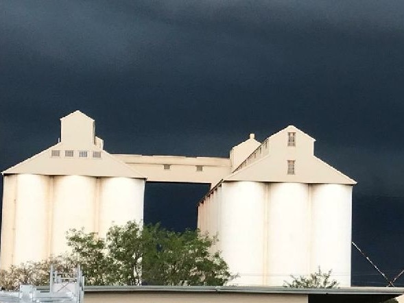 Foreboding skies loom over Kingaroy as a supeeercell storm passes through the region. Picture: Deanna Byers