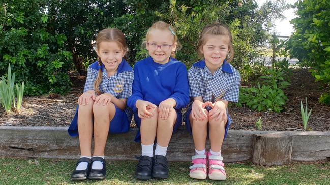 Bowenville State School, Year 1 2022. (L-R) Ava Little, Paige Bryant, Myley-Mae Drew. Picture: contributed.