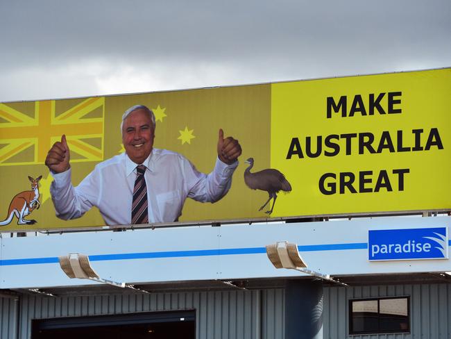 One of the Clive Palmer billboards that have been popping up