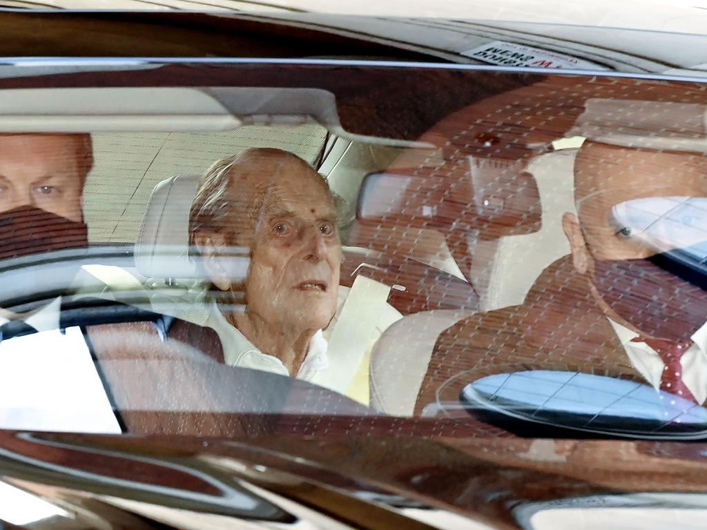 Prince Philip, who turns 100 in June, leaves King Edward VII's Hospital in central London. Picture: Daniel Leal-Olivas / AFP