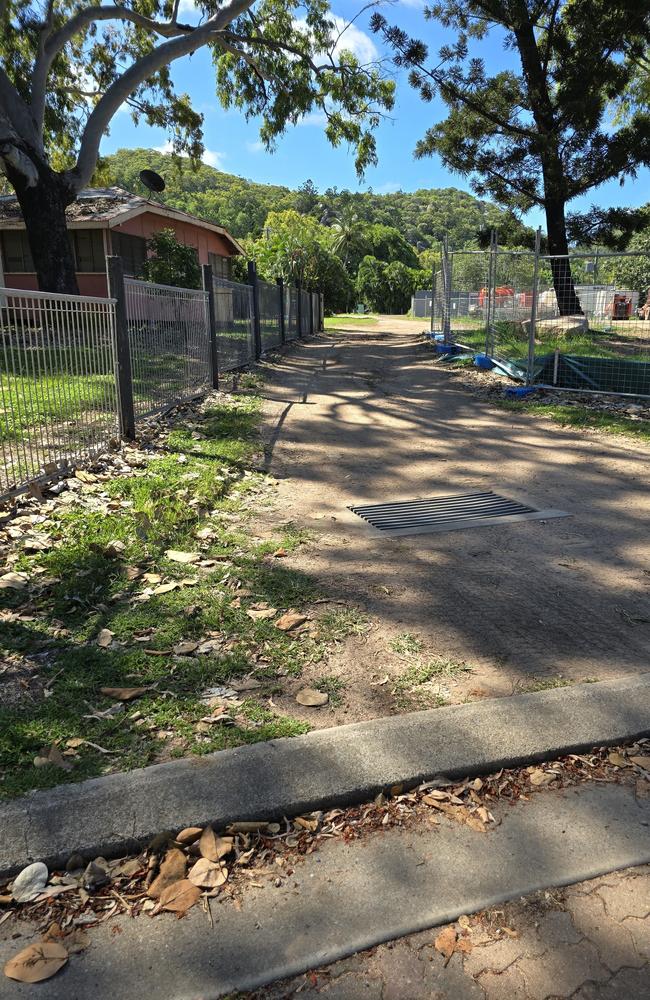 The unlit path from the Hayles Avenue bus stop, which Arcadia Village Hotel owner John Shepley said was a hazard to guests, particularly at night. Picture: Supplied