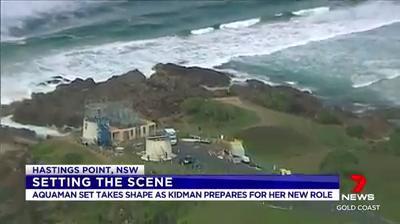 Aquaman set at Hastings Point takes shape. Vision: 7 News Gold Coast