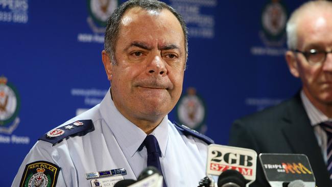 Then Acting NSW Police Commissioner Nick Kaldas addressing the media. Picture: Jonathan Ng