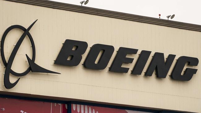 A sign on the exterior of Boeing's airplane production facility in Everett, Washington. David Ryder/Getty Images/AFP