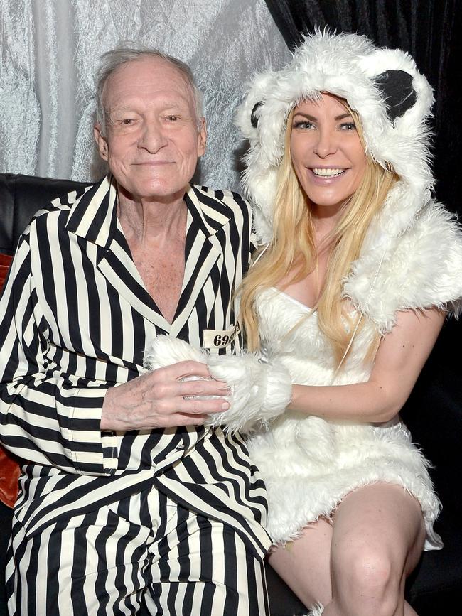 Hugh Hefner and model Crystal Hefner attend the annual Halloween Party, hosted by Playboy and Hugh Hefner, at the Playboy Mansion on October 24, 2015 in Los Angeles, California. Getty Images for Playboy
