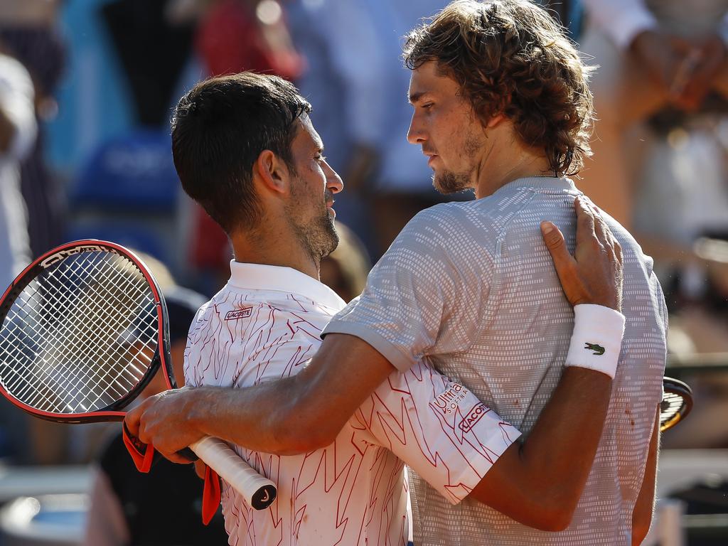 Alexander Zverev (right) tested negative but apologised ‘to anyone that I have potentially put at risk by playing this tour’.