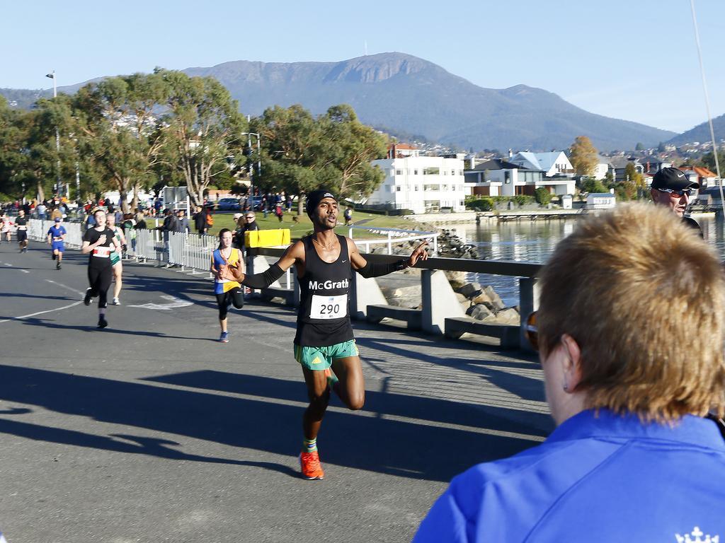 City to Casino Fun Run 2019. (L-R) Dejen Gebreselassie is the 11km men's winner. Picture: MATT THOMPSON