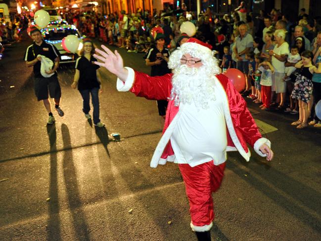 PAGEANT OF LIGHTS: Santa makes a grand appearance at the Pageant of Lights in the Bundaberg CBD.Photo: Max Fleet/NewsMail