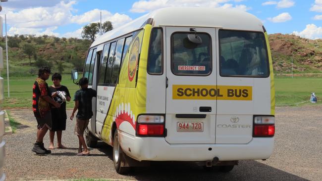 Yipirinya School buses travel to 17 town camps and outstations north of Alice Springs. Picture: Annabel Bowles