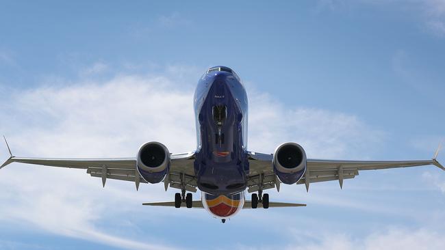  A Southwest Boeing 737 MAX 8 prepares to land at Fort Lauderdale-Hollywood International Airport in Florida on March 11. Picture: Joe Raedle/Getty Images