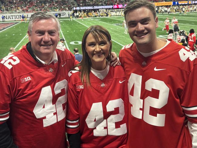 Eddie and Carla McGuire with elder son Xander supporting Joe. Picture: supplied