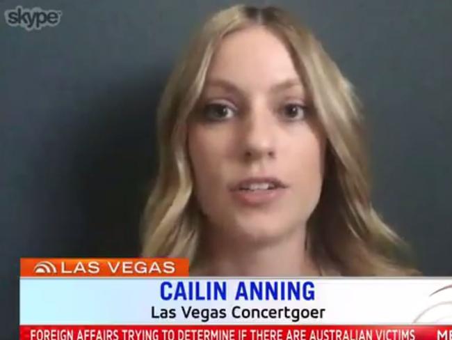 Sydney woman Cailin Anning Las Vegas was caught up in the Las Vegas shooting. Picture: Sunrise