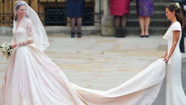 Even Pippa Middleton, right, wore white. Picture: Getty Images