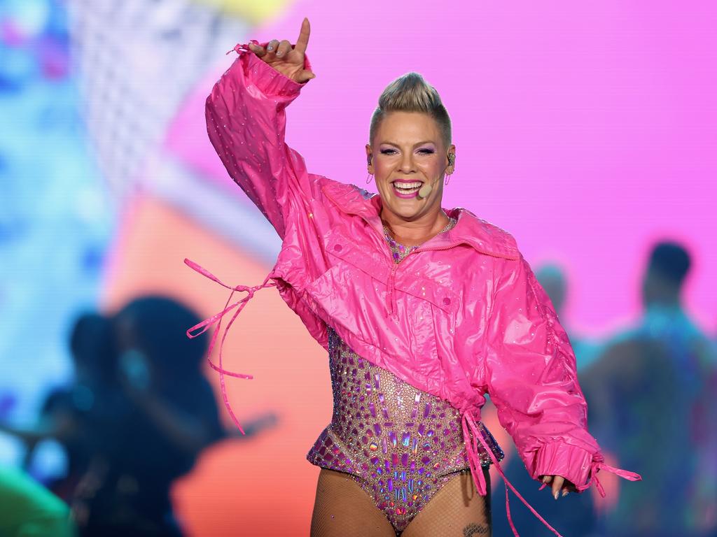 P!nk performs during her Summer Carnival tour at Chase Field on October 09, 2023 in Phoenix, Arizona. (Photo by Christian Petersen/Getty Images)