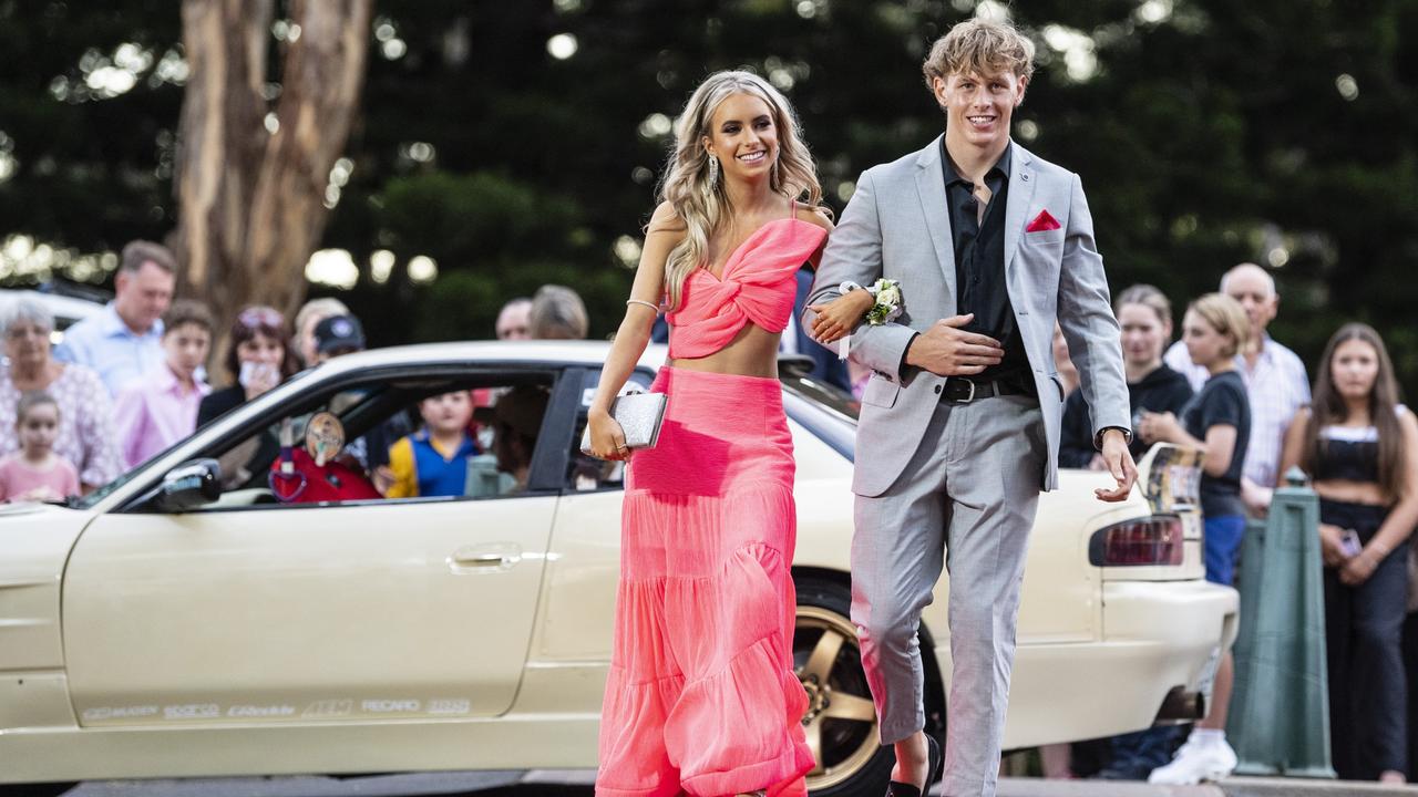 Lucas Paynter and partner Maddy MacDonald at St Mary's College formal at Picnic Point, Friday, March 24, 2023. Picture: Kevin Farmer