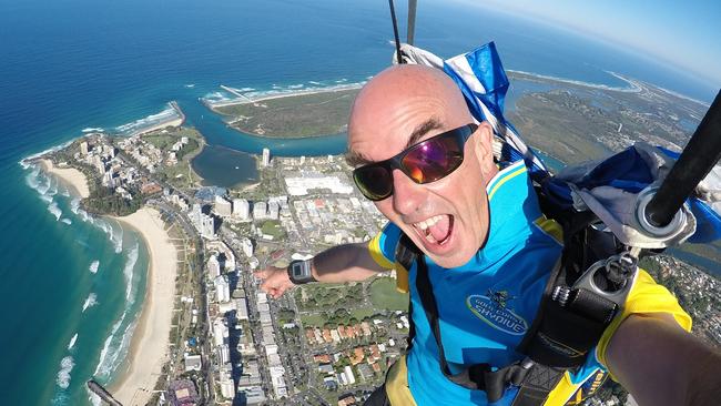 'Some people believe in God ... I believe in my reserve parachute': Archie Jamieson, owner of Gold Coast Skydive.