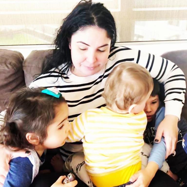 Parenting blogger and mum-of-three Laura Mazza has explained why technology is a relevant part of her and her children’s lives. Picture: Instagram/itslauramazza