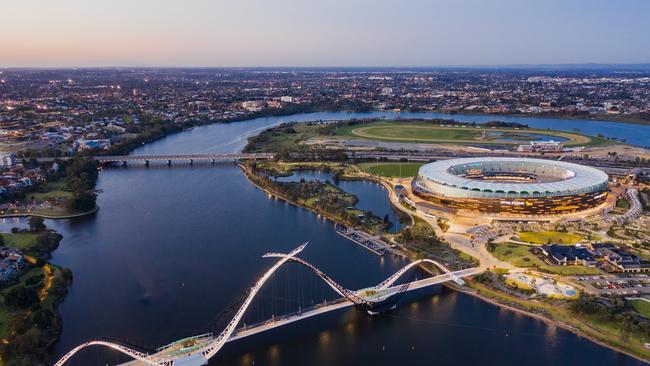 Aerial View of Optus Stadium, who could be all yours – in the metaverse.