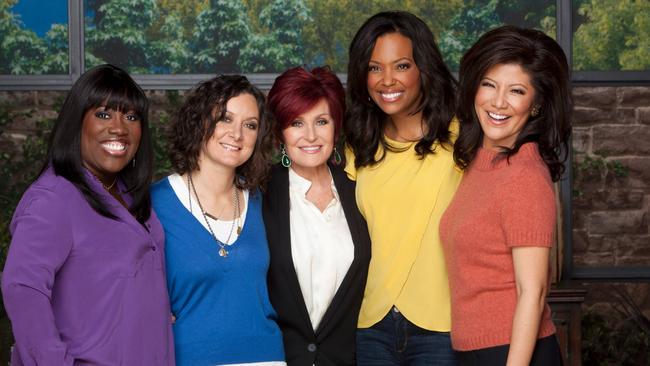 Sharon Osbourne had been on the show for 11 years, pictured here with Sheryl Underwood, Sara Gilbert, Sharon Osbourne, Aisha Tyler and Julie Chen. Picture: Network 10