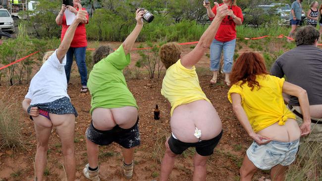 The 10th anniversary of the mooning the Ghan in the Northern Territory, where mooning is legal.