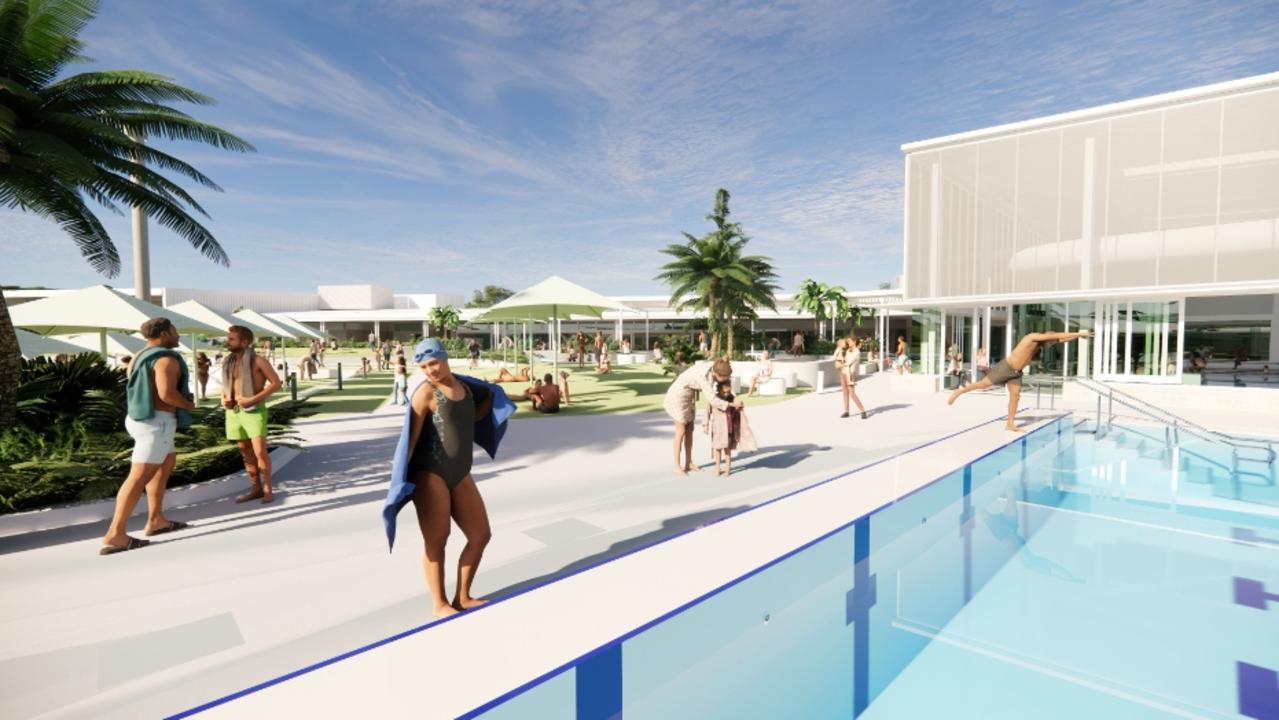 The Palm Beach aquatic centre on the southern Gold Coast. Renders released by the Gold Coast City Council.