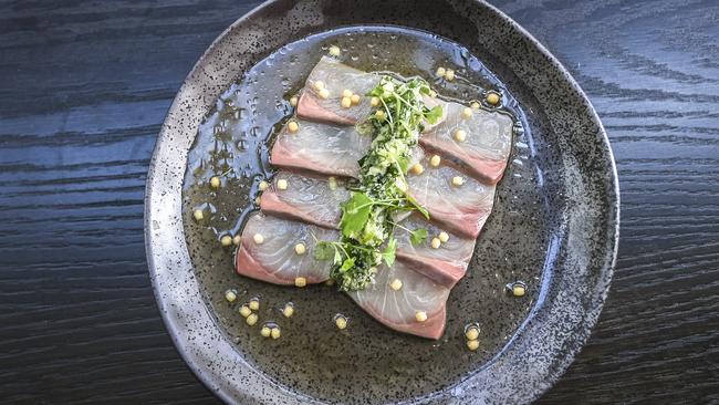 The kingfish sashimi. Picture: Monique Harmer