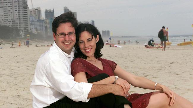 Steven Ciobo with wife Astra at Broadbeach when he was first elected.