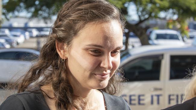 Dreamworld ride operator Chloe Brix arrives to give evidence at the inquest on Friday. Picture: AAP/Glenn Hunt