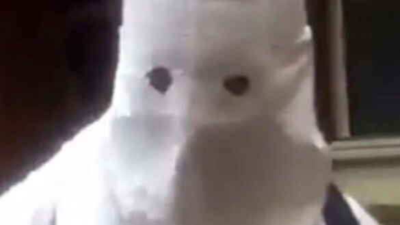 A northern suburbs school student has been suspended for refusing to surrender a Halloween costume that resembled the clothing of the Ku Klux Klan. Picture: 7NEWS