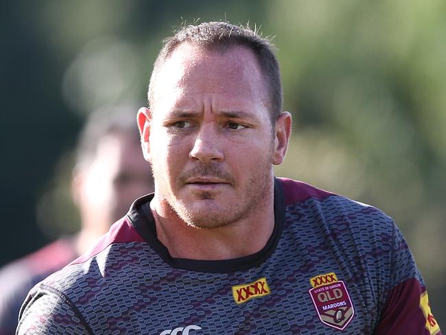 Matt Scott during Queensland Origin team training at the Intercontinental Sanctuary Cove Resort training field on the Gold Coast. Pics Adam Head