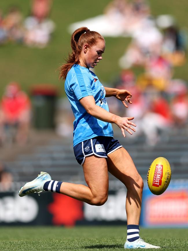 Kate Kenny has featured seven times in her debut season at Geelong. Picture: Brendon Thorne/AFL Photos/via Getty Images